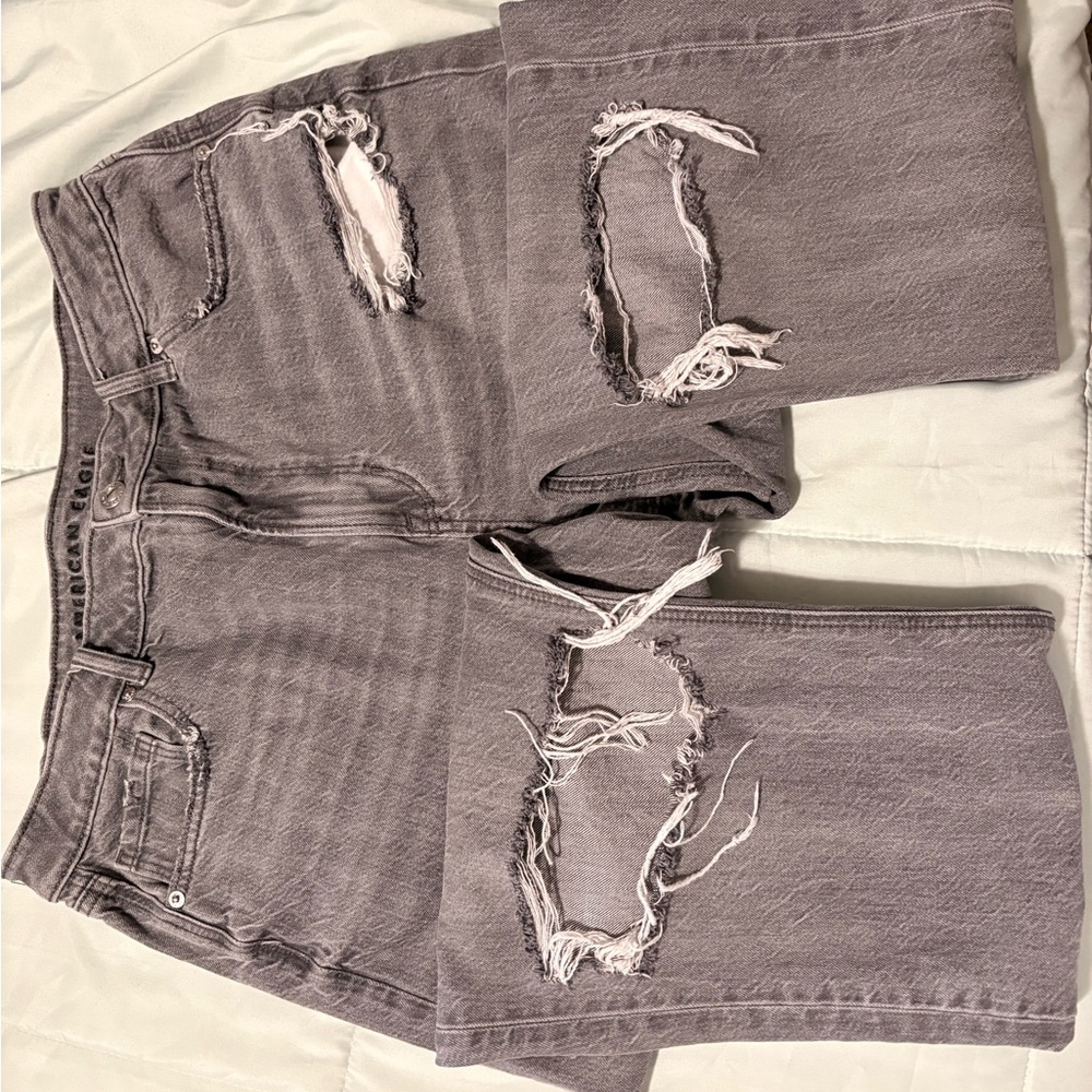 American Eagle Outfitters Gray High-Rise Jeans